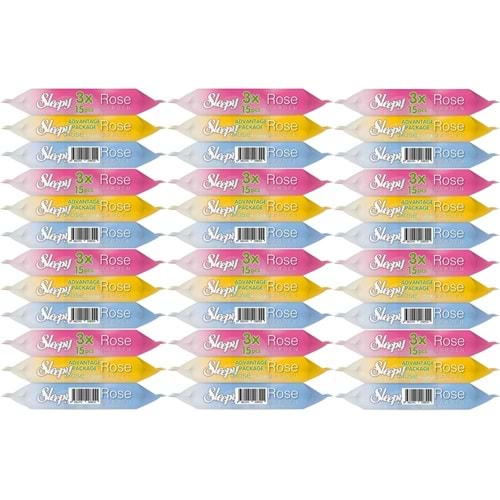 Sleepy Islak Havlu Cep Mendil 15 Yaprak (36 Lı Set) Travel Pk Rose/Garden (12PK*3) 540 Yaprak