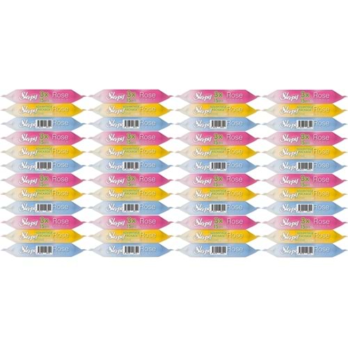 Sleepy Islak Havlu Cep Mendil 15 Yaprak (48 Li Set) Travel Pk Rose/Garden (16PK*3) 720 Yaprak