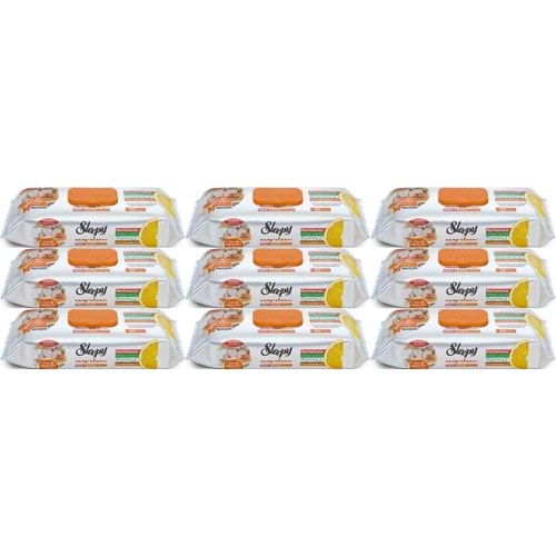 Sleepy Easy Clean Yüzey Temizlik Mutfak Havlusu -Mendili 50 Yaprak Portakal Yağlı (9Lu Set) 450Yprk
