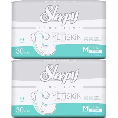 Sleepy Yetişkin Bezi Bel Bantlı M - Orta - Medium 60 Adet (2PK*30)