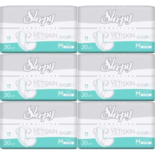 Sleepy Yetişkin Bezi Bel Bantlı M - Orta - Medium 180 Adet (6PK*30)