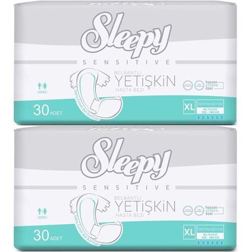 Sleepy Yetişkin Bezi Bel Bantlı XL - Extra Large - Ekstra Large 60 Adet (2PK*30)