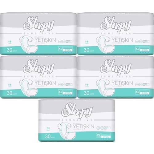 Sleepy Yetişkin Bezi Bel Bantlı XL - Extra Large - Ekstra Large 150 Adet (5PK*30)