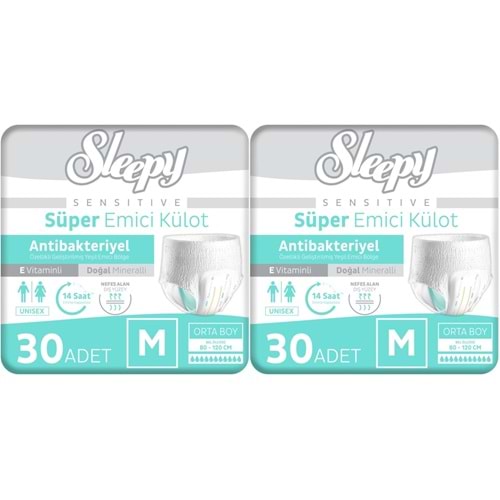 Sleepy Yetişkin Bezi Emici Külot M - Orta - Medium 60 Adet (2PK*30)