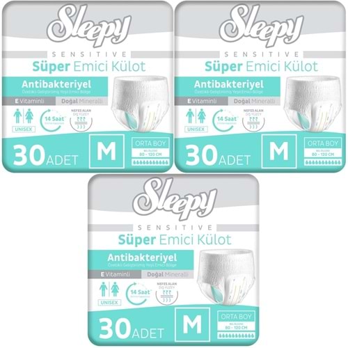Sleepy Yetişkin Bezi Emici Külot M - Orta - Medium 90 Adet (3PK*30)