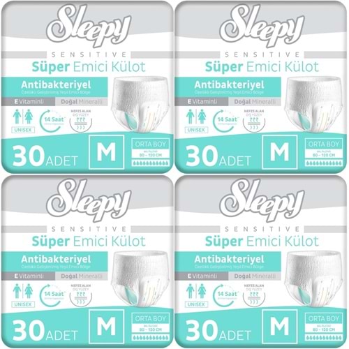 Sleepy Yetişkin Bezi Emici Külot M - Orta - Medium 120 Adet (4PK*30)