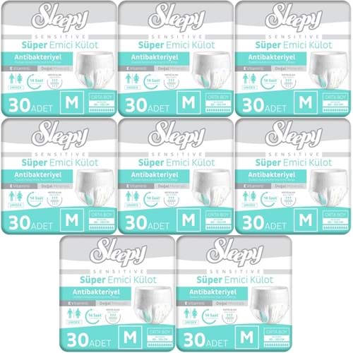 Sleepy Yetişkin Bezi Emici Külot M - Orta - Medium 240 Adet (8PK*30)