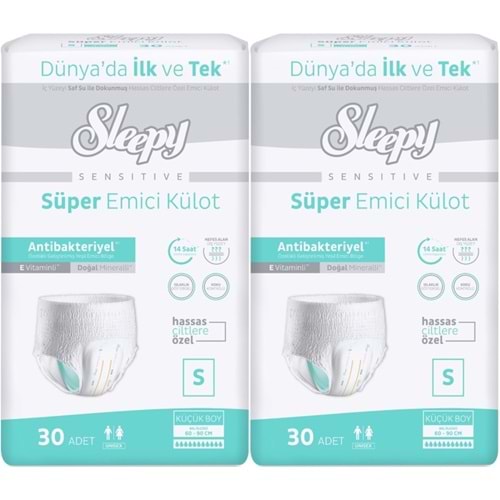Sleepy Yetişkin Bezi Emici Külot S - Küçük - Small 60 Adet (2PK*30)