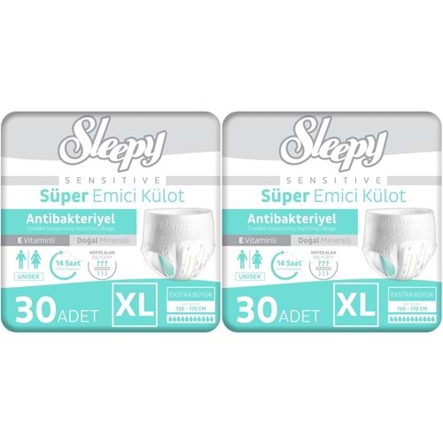 Sleepy Yetişkin Bezi Emici Külot XL - Ekstra Büyük - Extra Large 60 Adet (2PK*30)