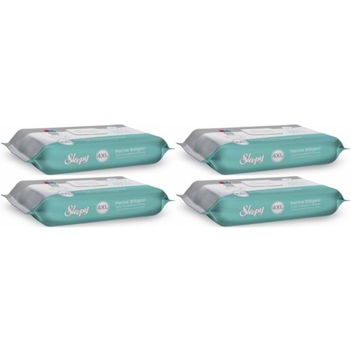 Sleepy Perine Bölgesi ve Vücut Temizleme Islak Mendil Havlu 50 Yaprak (Ebat 4XL) (4 Lü Set)