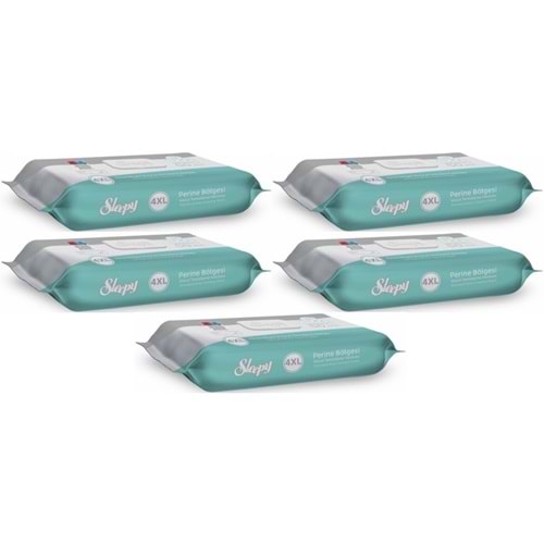Sleepy Perine Bölgesi ve Vücut Temizleme Islak Mendil Havlu 50 Yaprak (Ebat 4XL) (5 Li Set)