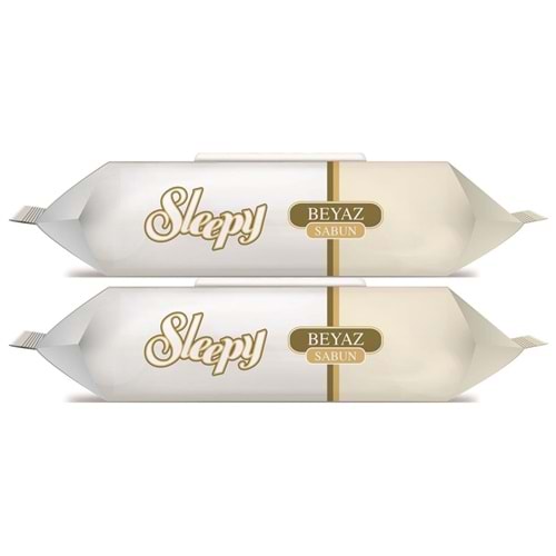 Sleepy Islak Havlu Mendil 90 Yaprak (2 Li Set) Beyaz Sabun Kokulu Plastik Kapaklı (180 Yaprak)