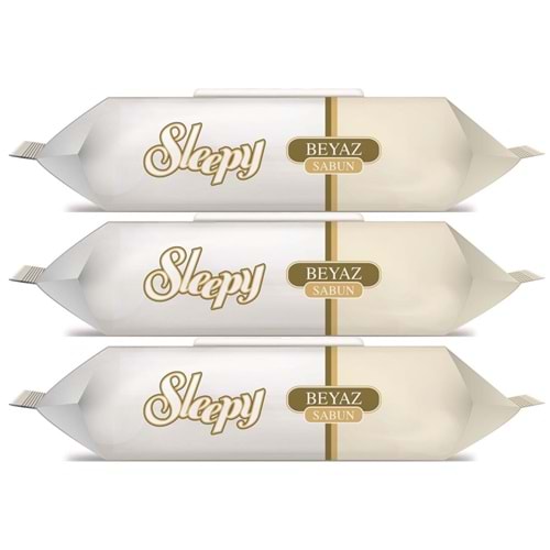 Sleepy Islak Havlu Mendil 90 Yaprak (3 Lü Set) Beyaz Sabun Kokulu Plastik Kapaklı (270 Yaprak)