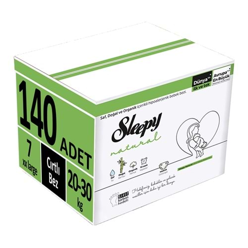 Sleepy Bebek Bezi Natural 7 Beden 20-30 KG XXLarge 140 Adet 5PK*28