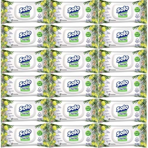 Solo Islak Havlu Mendil 50 Yaprak Limon & Biberiye (18 Li Set) (6PK*3) 900 Yaprak