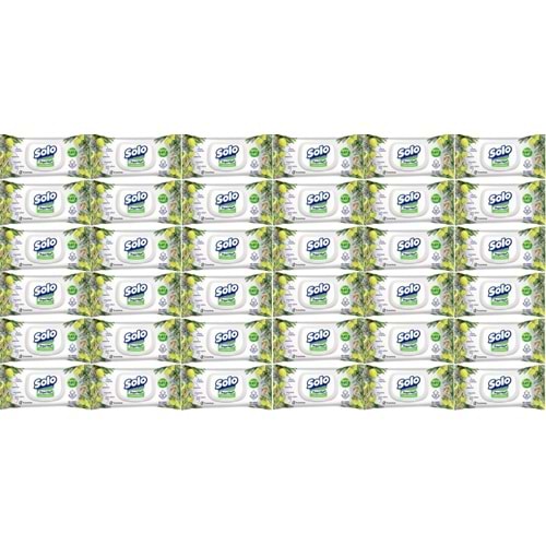 Solo Islak Havlu Mendil 50 Yaprak Limon & Biberiye (36 Lı Set) (12PK*3) 1800 Yaprak