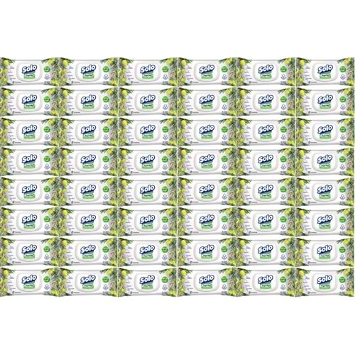 Solo Islak Havlu Mendil 50 Yaprak Limon & Biberiye (48 Li Set) (16PK*3) 2400 Yaprak