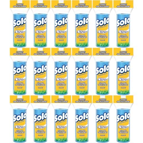 Solo Hijyenik Temizlik Bezi (İç adet 20 Li) (Kokusuz ve Hızla Kuruyan) (18 Li Set)