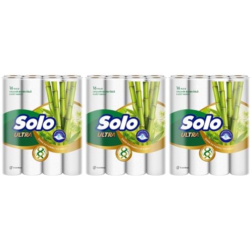 Solo Ultra Kağıt Havlu 48 Li Paket Rulo Organik Bambu ve Pamuk Özlü (Dev Ekonomik Pk) (3PK*16)