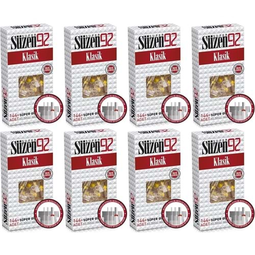 Süzen92 Klasik Sigara Ağızlık Filtresi 1152 Adet Fırsat Pk Kutu (8PK*144)