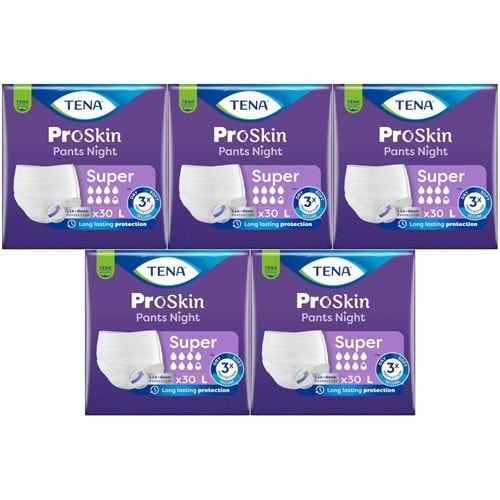 Tena Proskin Pants Süper Night Gece Emici Külot Yetişkin Bezi L - Büyük - Large 150 Adet