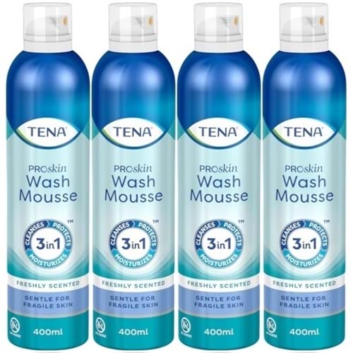 Tena Proskin Vücut Temizleme Köpüğü 400 ML (3 in 1 Arada) (4 Lü Set)