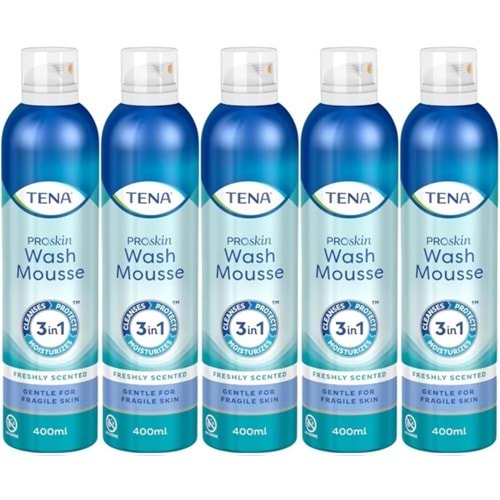Tena Proskin Vücut Temizleme Köpüğü 400 ML (3 in 1 Arada) (5 Li Set)
