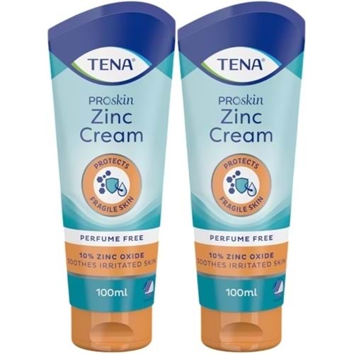 Tena Proskin Çinko Krem 100 ML (Yatan hastalar için Koruyucu - Onarıcı) (2 Li Set)