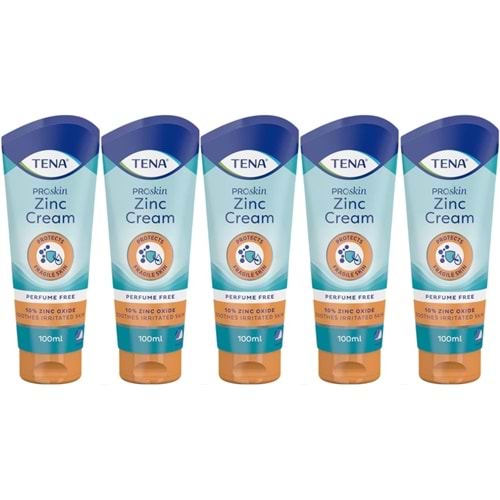 Tena Proskin Çinko Krem 100 ML (Yatan hastalar için Koruyucu - Onarıcı) (5 Li Set)
