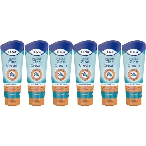 Tena Proskin Çinko Krem 100 ML (Yatan hastalar için Koruyucu - Onarıcı) (6 Lı Set)