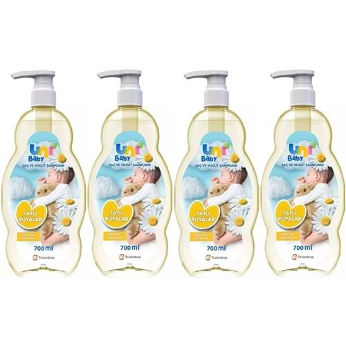 Uni Baby Bebek Şampuanı 700ML Tatlı Rüyalar (Pompalı) (4 Lü Set)