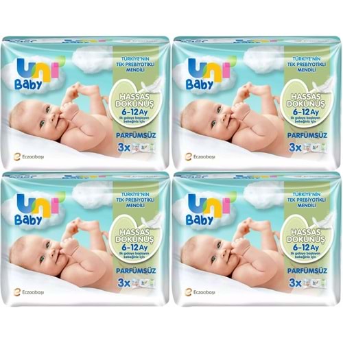 Uni Baby Islak Havlu Hassas Dokunuş 52 Yaprak (12 Li Set) 624 Yaprak (4PK*3)