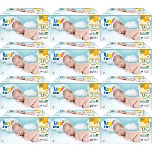 Uni Baby Islak Havlu Hassas Yeni Doğan 40 Yaprak (36Lı Set) 1440 Yaprak (Narin Ciltler için)(12PK*3)