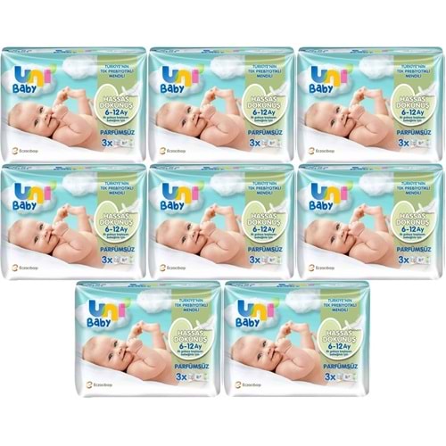 Uni Baby Islak Havlu Hassas Dokunuş 52 Yaprak (24 Lü Set) 1248 Yaprak (8PK*3)
