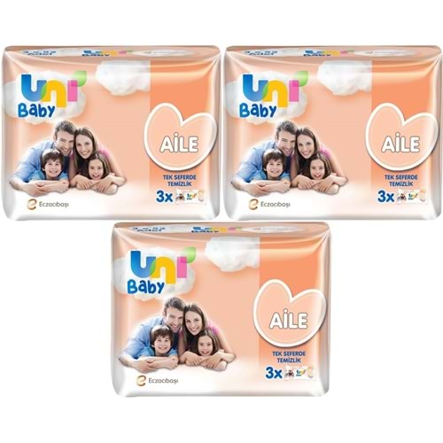 Uni Baby Islak Havlu Mendil Aile 52 Yaprak (9 Lu Set) 468 Yaprak (3PK*3)