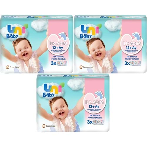 Uni Baby Islak Havlu Mendil İlk Adım 52 Yaprak (9 Lu Set) 468 Yaprak (3PK*3)