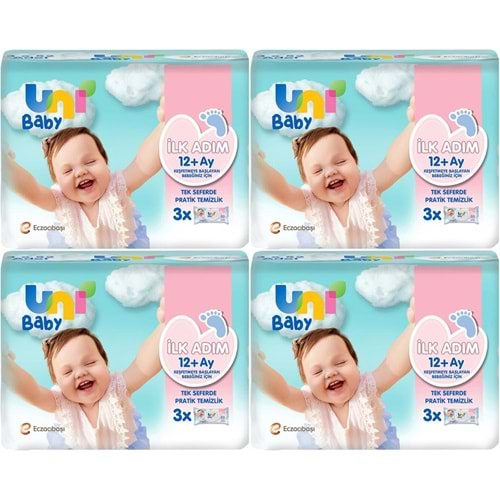 Uni Baby Islak Havlu Mendil İlk Adım 52 Yaprak (12 Li Set) 624 Yaprak (4PK*3)