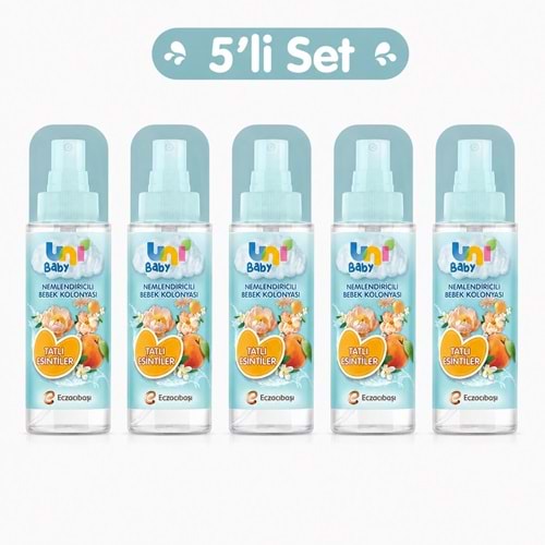 Uni Baby Bebek Kolonyası 150ML Nemlendiricili - Tatlı Esintiler (5 Li Set)