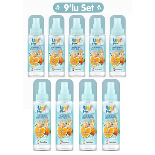 Uni Baby Bebek Kolonyası 150ML Nemlendiricili - Tatlı Esintiler (9 Lu Set)