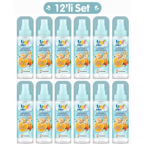 Uni Baby Bebek Kolonyası 150ML Nemlendiricili - Tatlı Esintiler (12 Li Set)