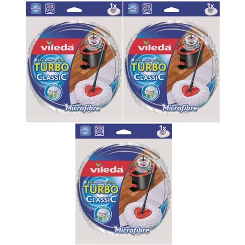 Vileda Turbo Yedek Mop Paspas Ucu (%100 Mikrofiber) (3 Lü Set)