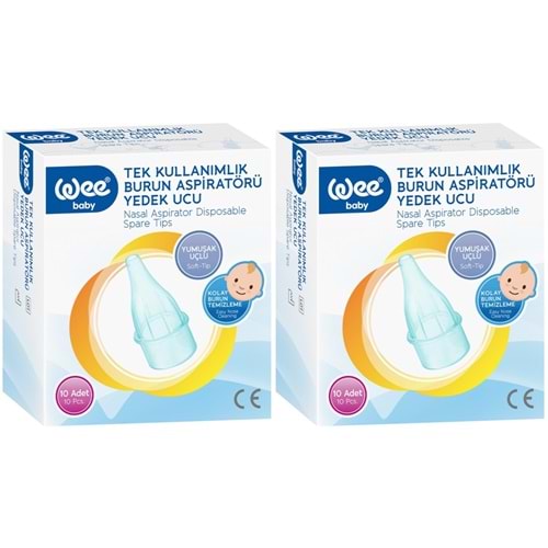 Wee Baby Burun Aspiratörü Nasal Yedek Ucu 20 Adet (2Pk*10) (Kod:163)