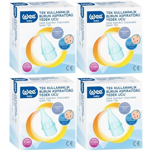 Wee Baby Burun Aspiratörü Nasal Yedek Ucu 40 Adet (4Pk*10) (Kod:163)