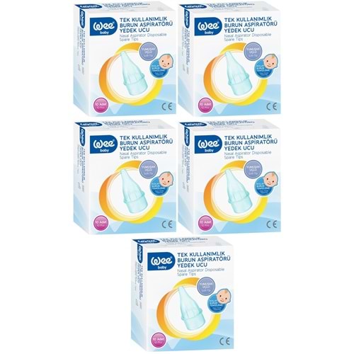 Wee Baby Burun Aspiratörü Nasal Yedek Ucu 50 Adet (5Pk*10) (Kod:163)