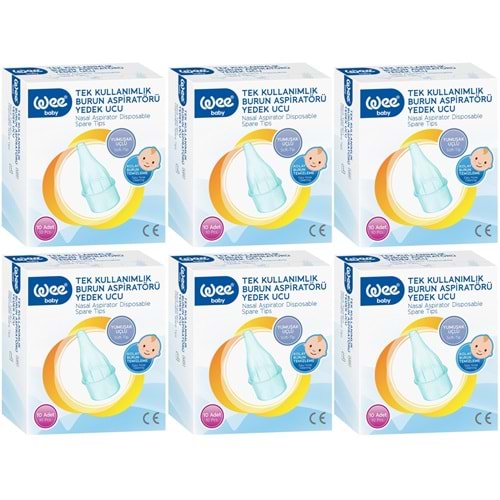 Wee Baby Burun Aspiratörü Nasal Yedek Ucu 60 Adet (6Pk*10) (Kod:163)