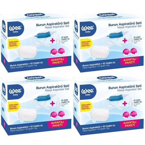 Wee Baby Burun Aspiratörü Seti Şeffaf (WEE945) (4 Lü Set)