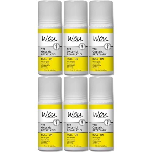 Wou World Of Unique Roll-On Unisex Deodorant 75ML Ter Önleyici Beyazlatıcı (6 Lı Set)