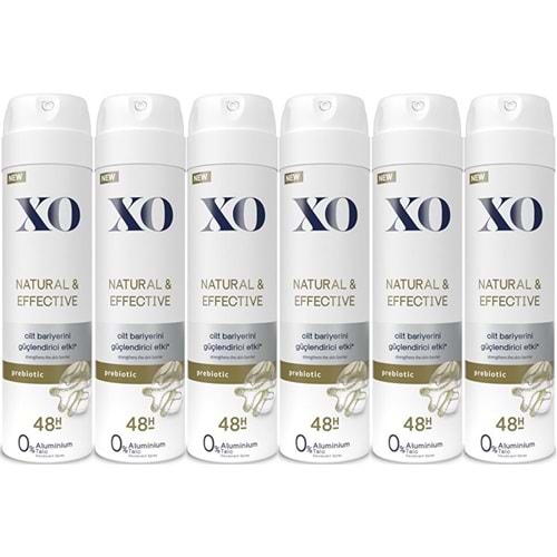 XO Deodorant 150ML Women-Kadın Natural & Effective (6 Lı Set)