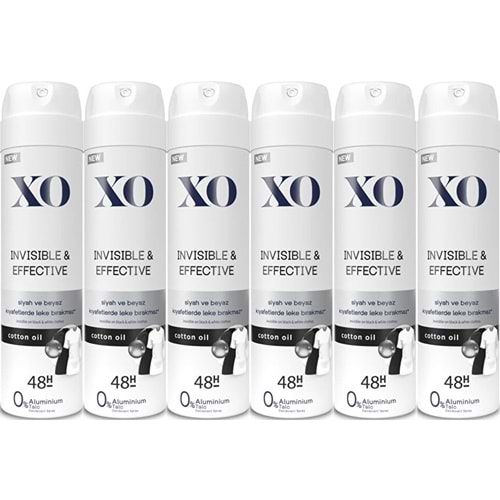 XO Deodorant 150ML Women-Kadın Invisible & Effective (6 Lı Set)