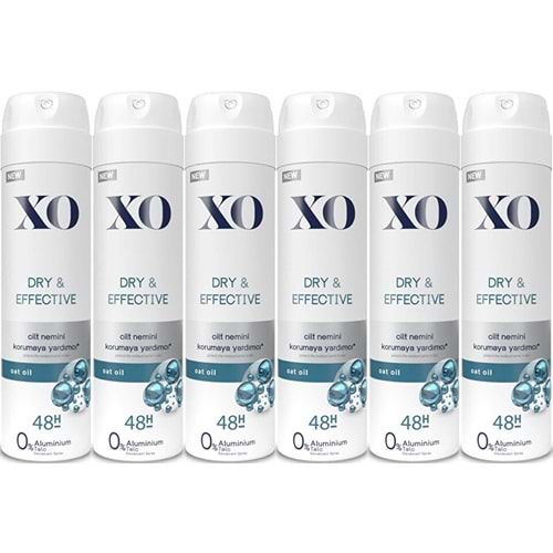 XO Deodorant 150ML Women-Kadın Dry & Effective (6 Lı Set)